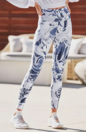 Blue Abstract Highwaist Leggings