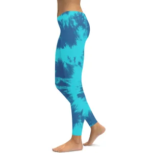 Blue & Aqua Tie Dye Leggings