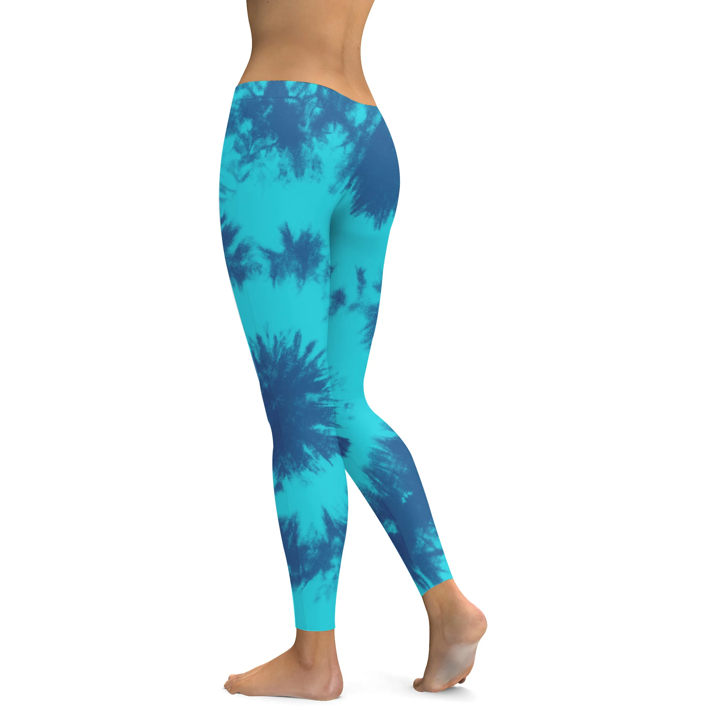 Blue & Aqua Tie Dye Leggings