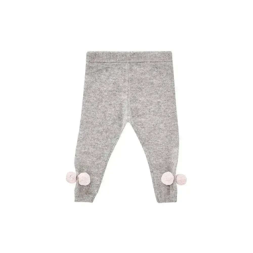 Cashmere pompoms leggings pink