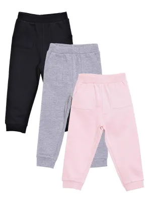 Combo of 3 Sweatpants-Pink, Grey and Black