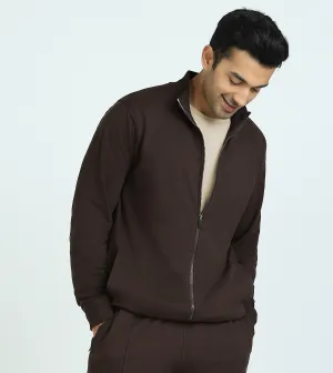 Cruze French Terry Cotton Zip Ups Malt Brown