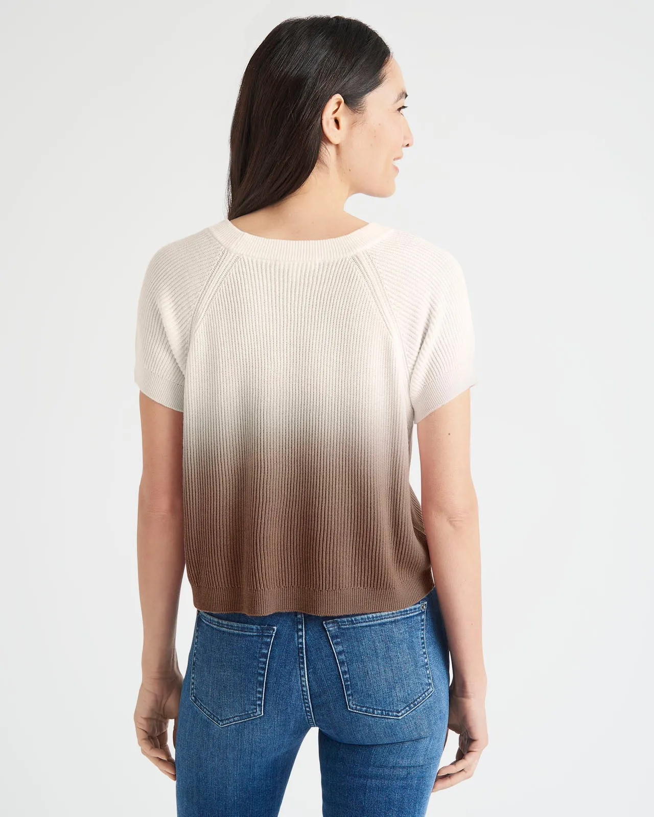 Della Dip Dye Short Sleeve Sweater