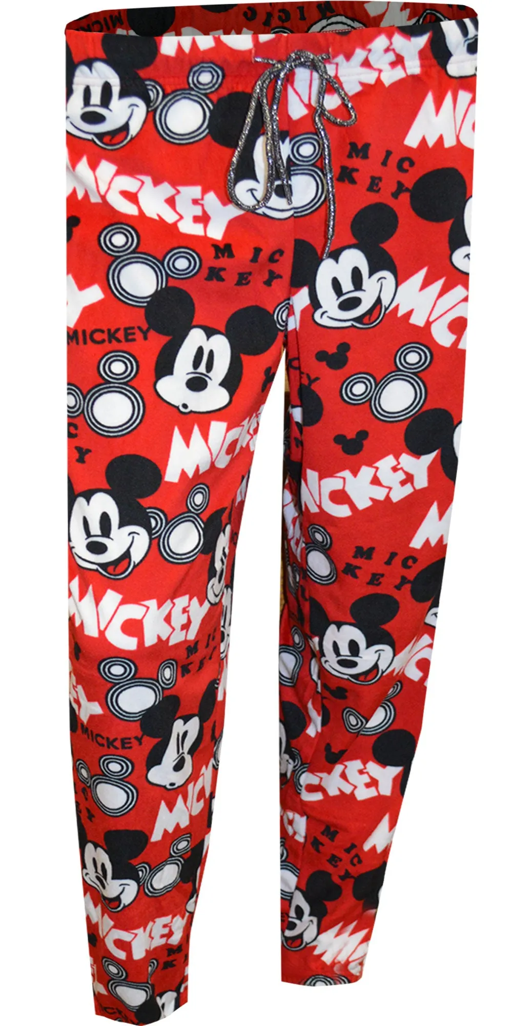 Disney Mickey Mouse Red Ladies Silky Fleece Jogger Loungepants