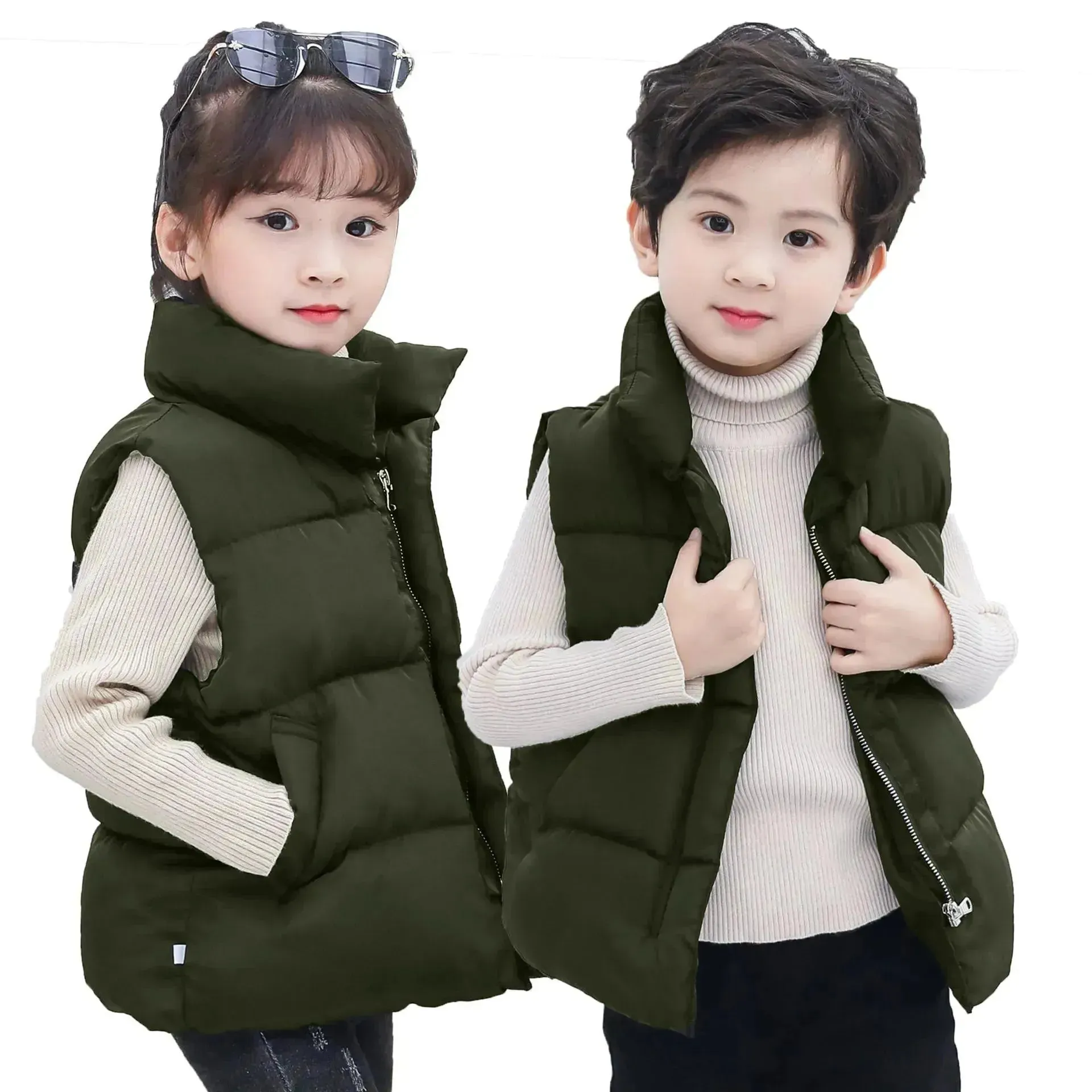 Down Cotton Vest Autumn And Winter Waistcoat Winter Clothing Children Sleeveless Puffer jacket