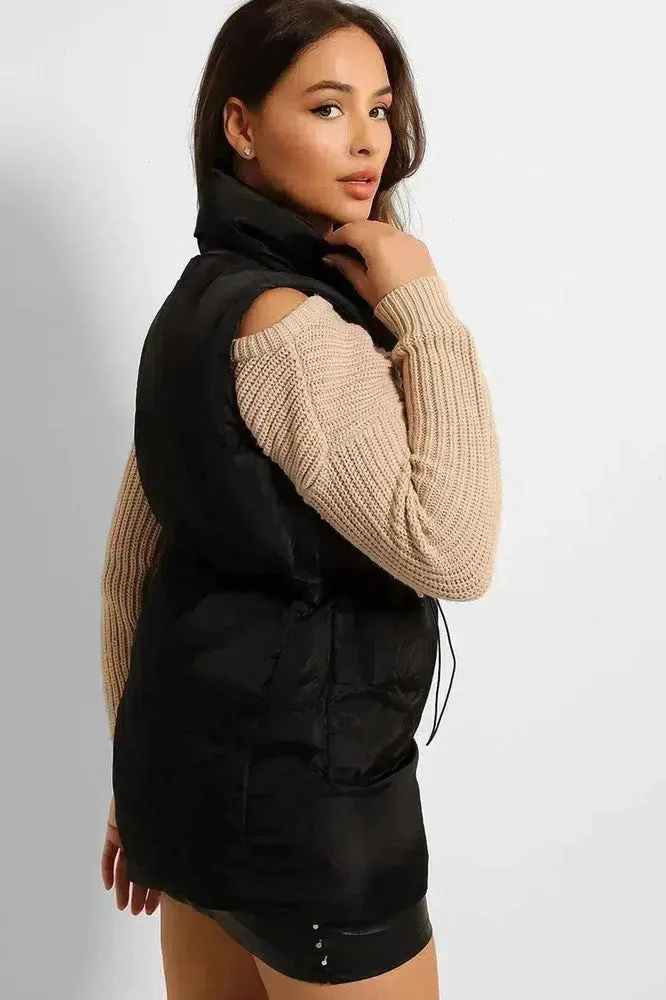 Drawstring Waist Puffer Gilet