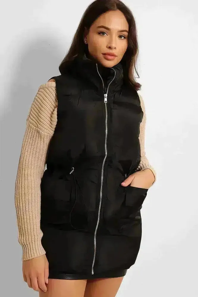 Drawstring Waist Puffer Gilet