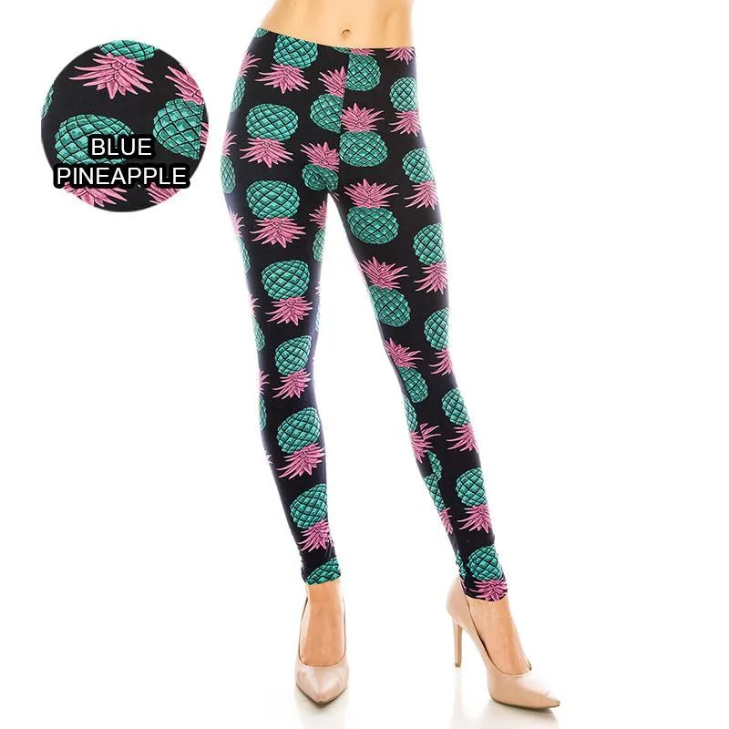 Food & Fruit Patterned Ultra Soft Leggings (Regular/Plus Size)