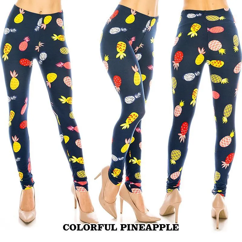 Food & Fruit Patterned Ultra Soft Leggings (Regular/Plus Size)