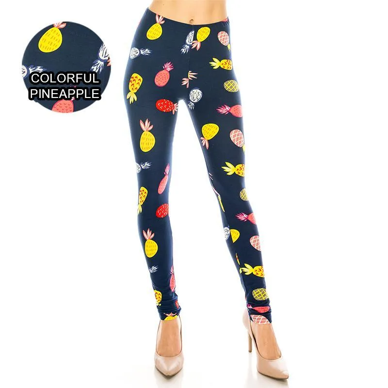 Food & Fruit Patterned Ultra Soft Leggings (Regular/Plus Size)