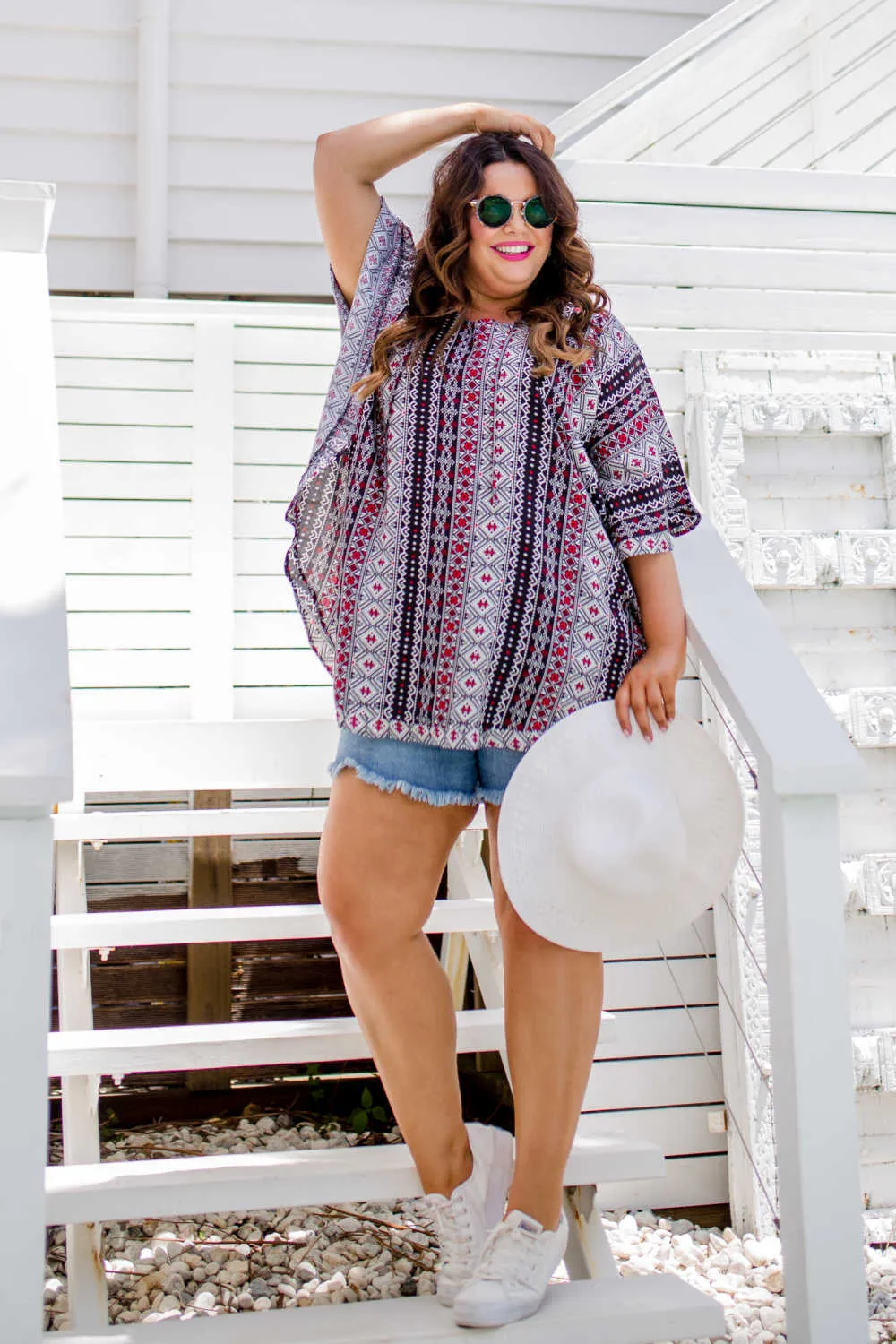 Geometric Kaftan Top