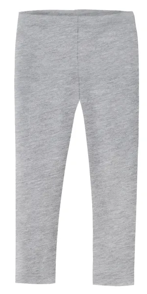 Girls Soft 100% Cotton Solid Colored Leggings | Heather Gray