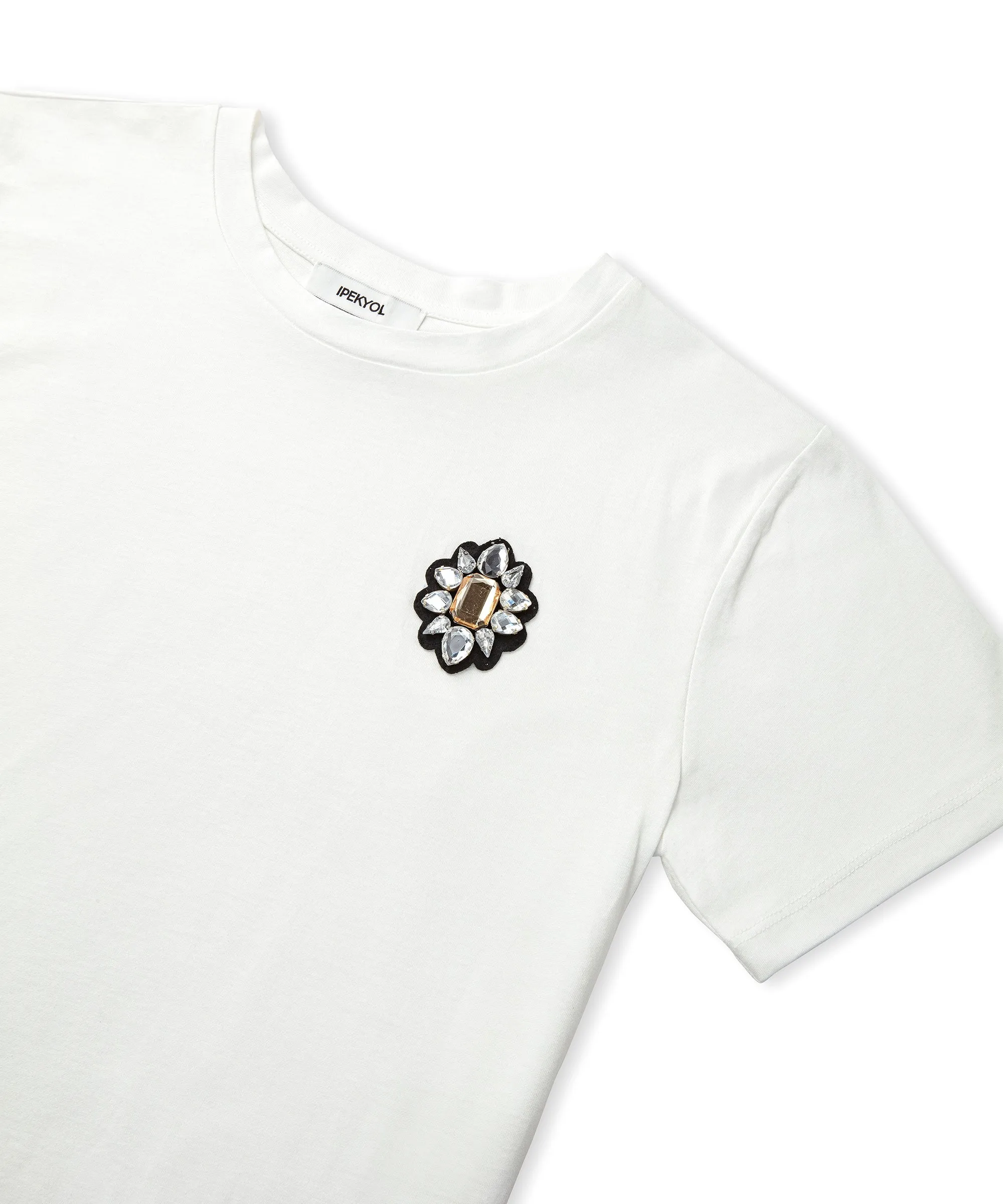 Ipekyol Crystal Stone Applique T-Shirt White