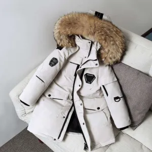 Kids Mid-length Thick Down Coat with Fur