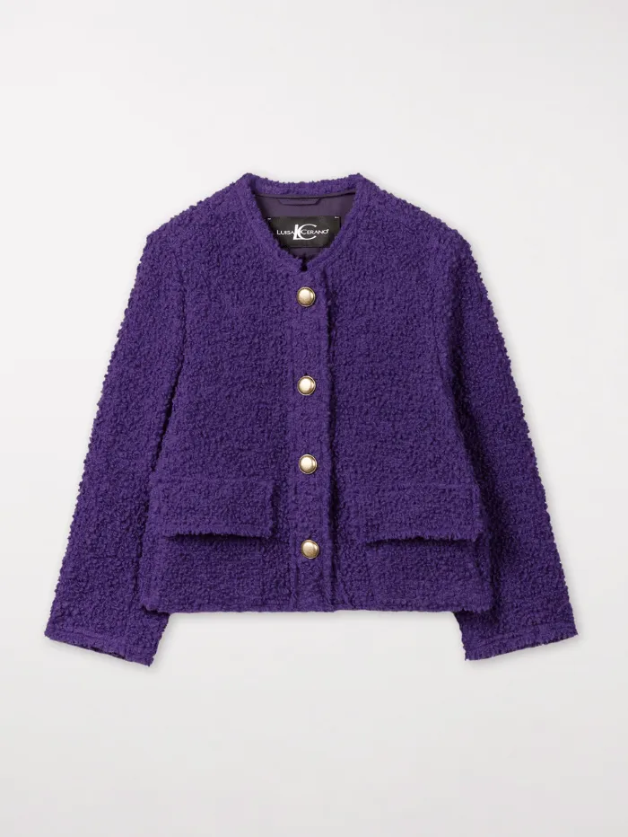 Luisa Cerano Boucle Jacket in Deep Purple 488359 3524 0870