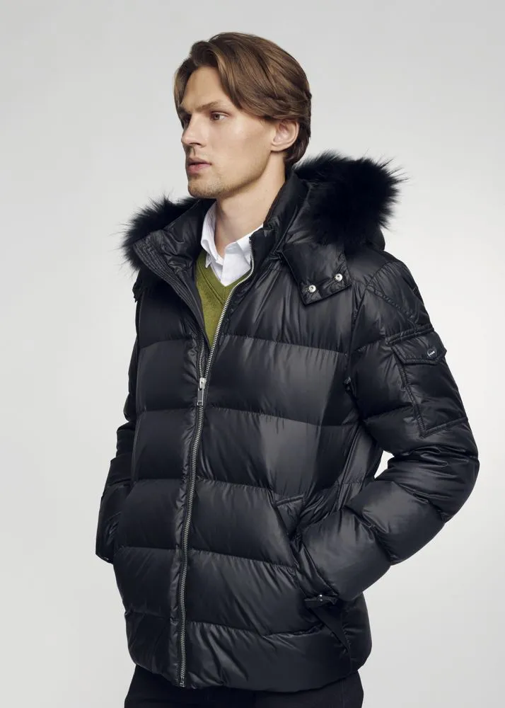 Luxurious look Men's Winter Decant Jacket With Faux Fur Trim