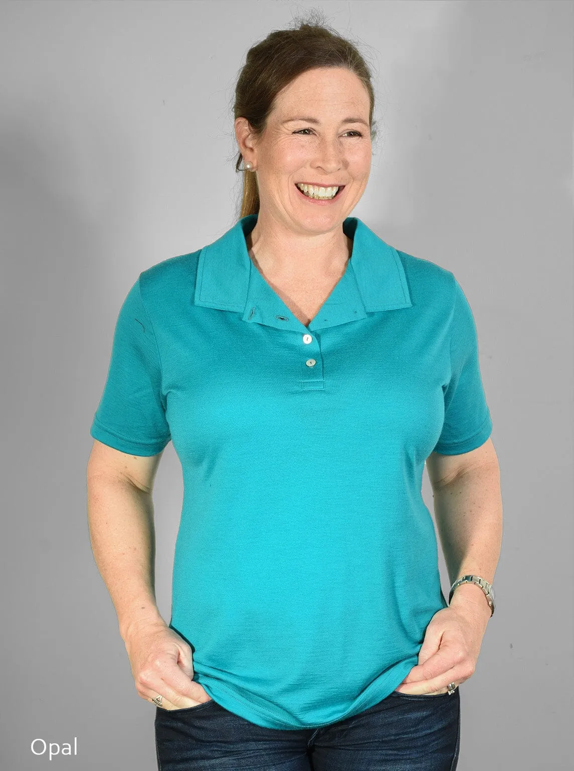 Merino Women's Button Polo Shirt