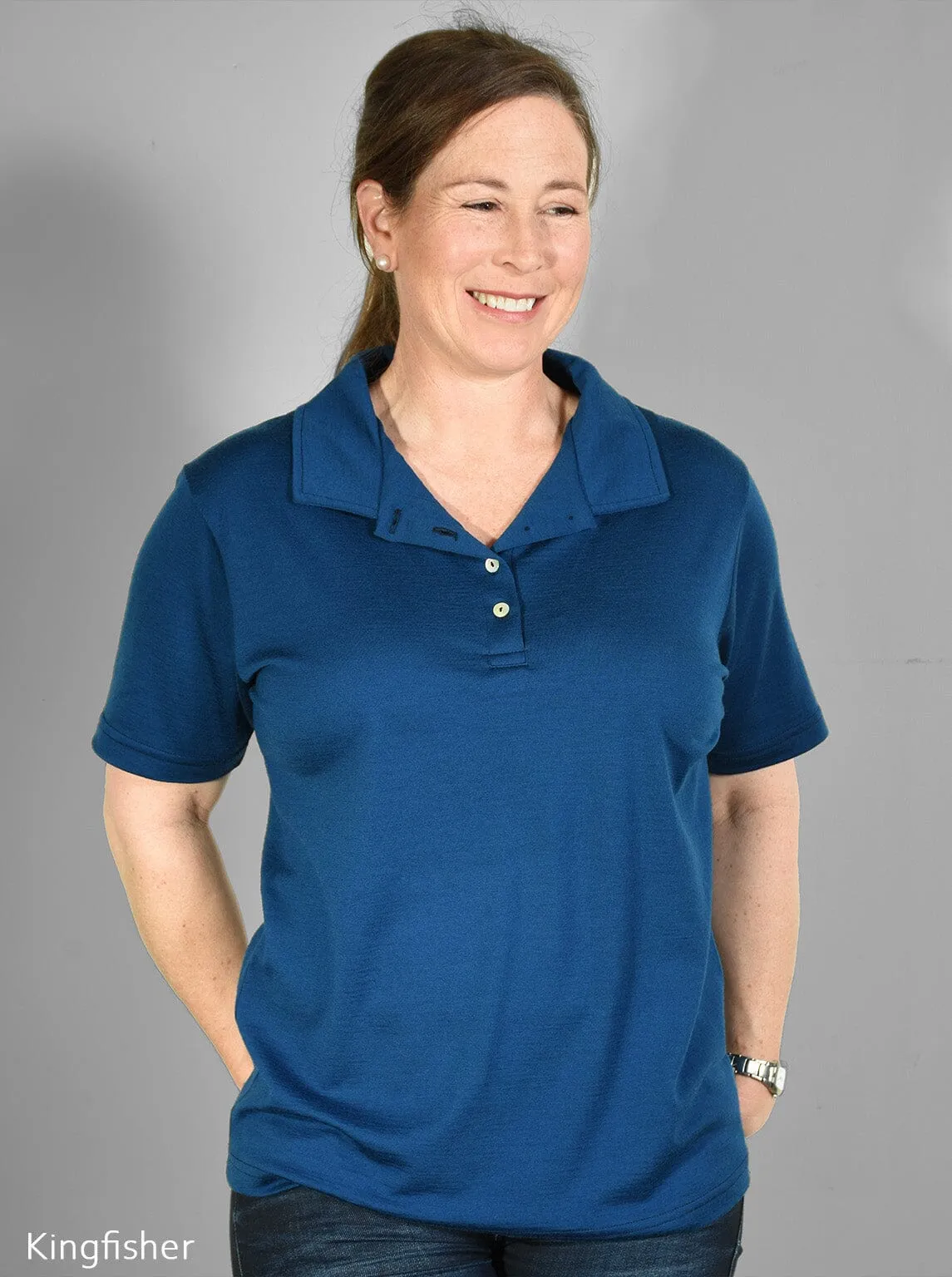 Merino Women's Button Polo Shirt