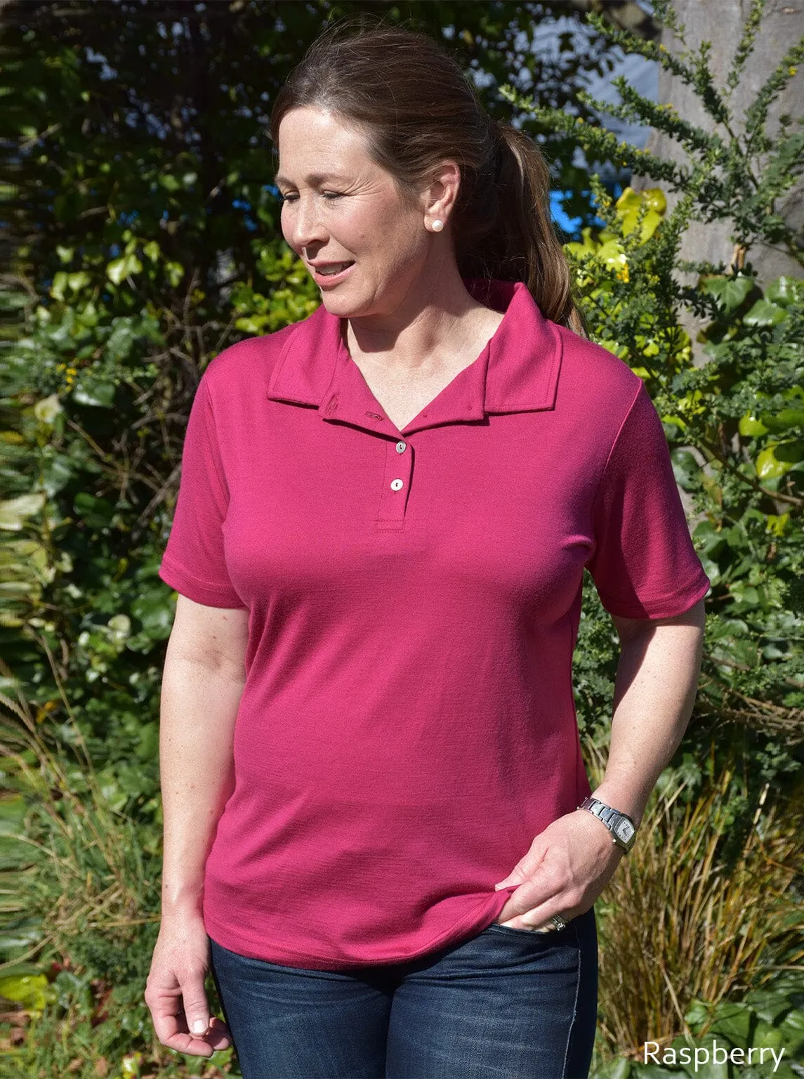 Merino Women's Button Polo Shirt