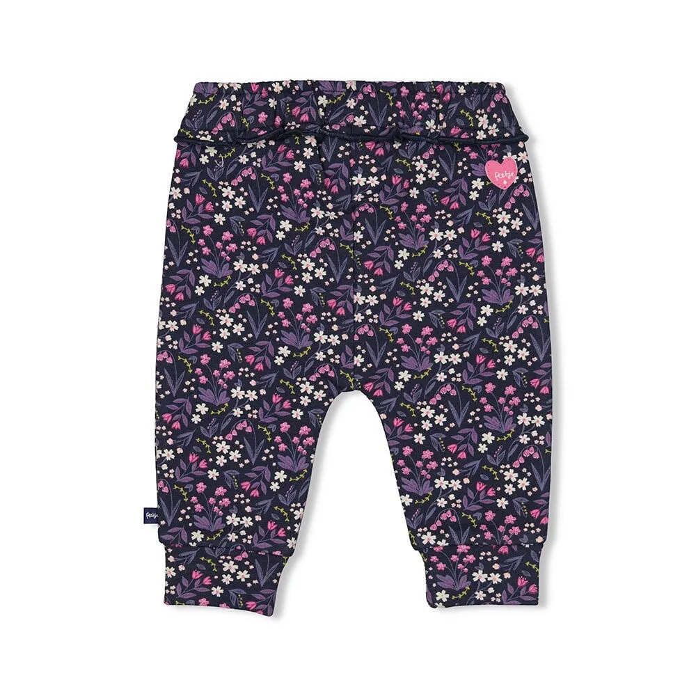 MIDNIGHT FLOWERS - Allover Print Fleece Fashion Pants