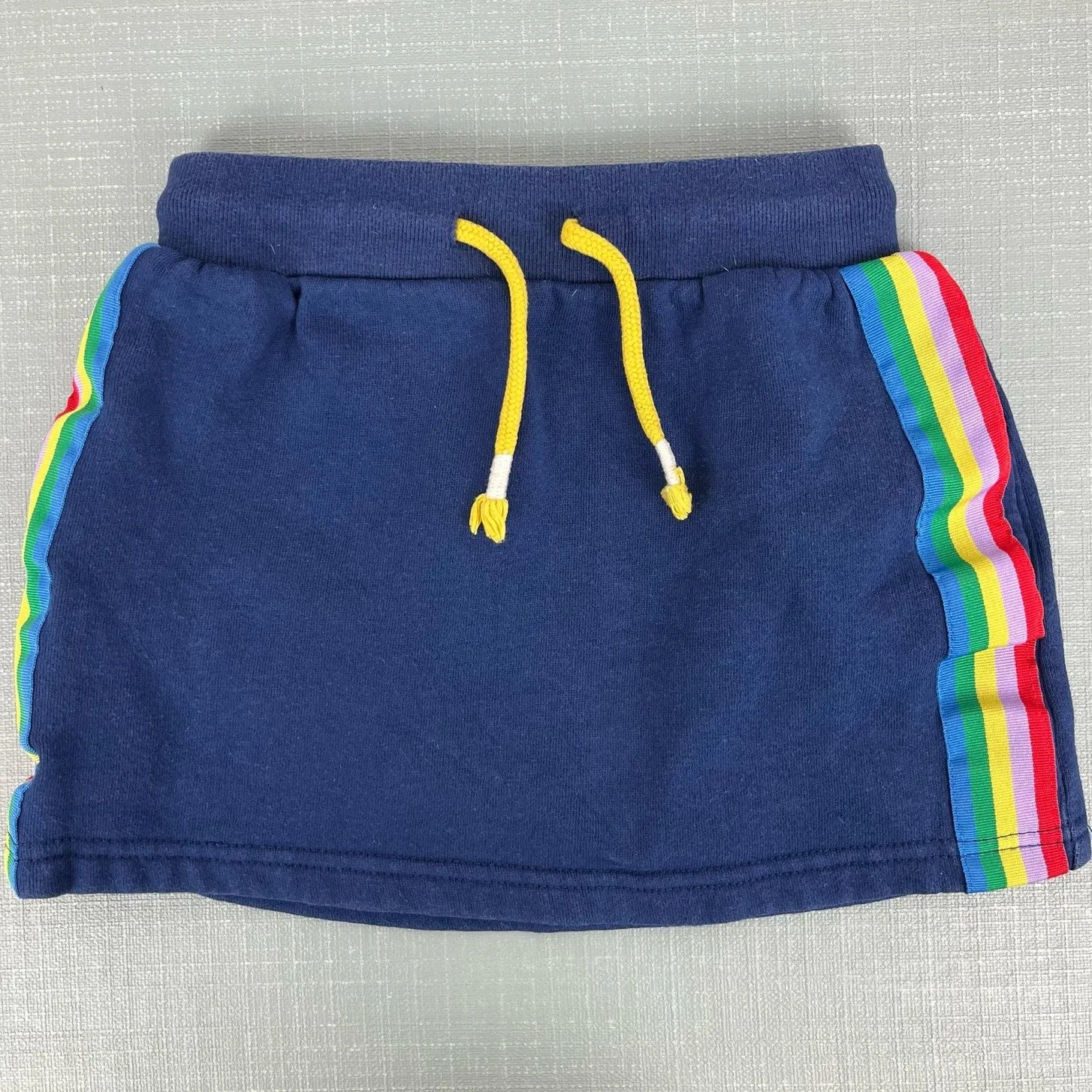 Mini Boden Cozy Navy Blue Rainbow Skirt 5-6