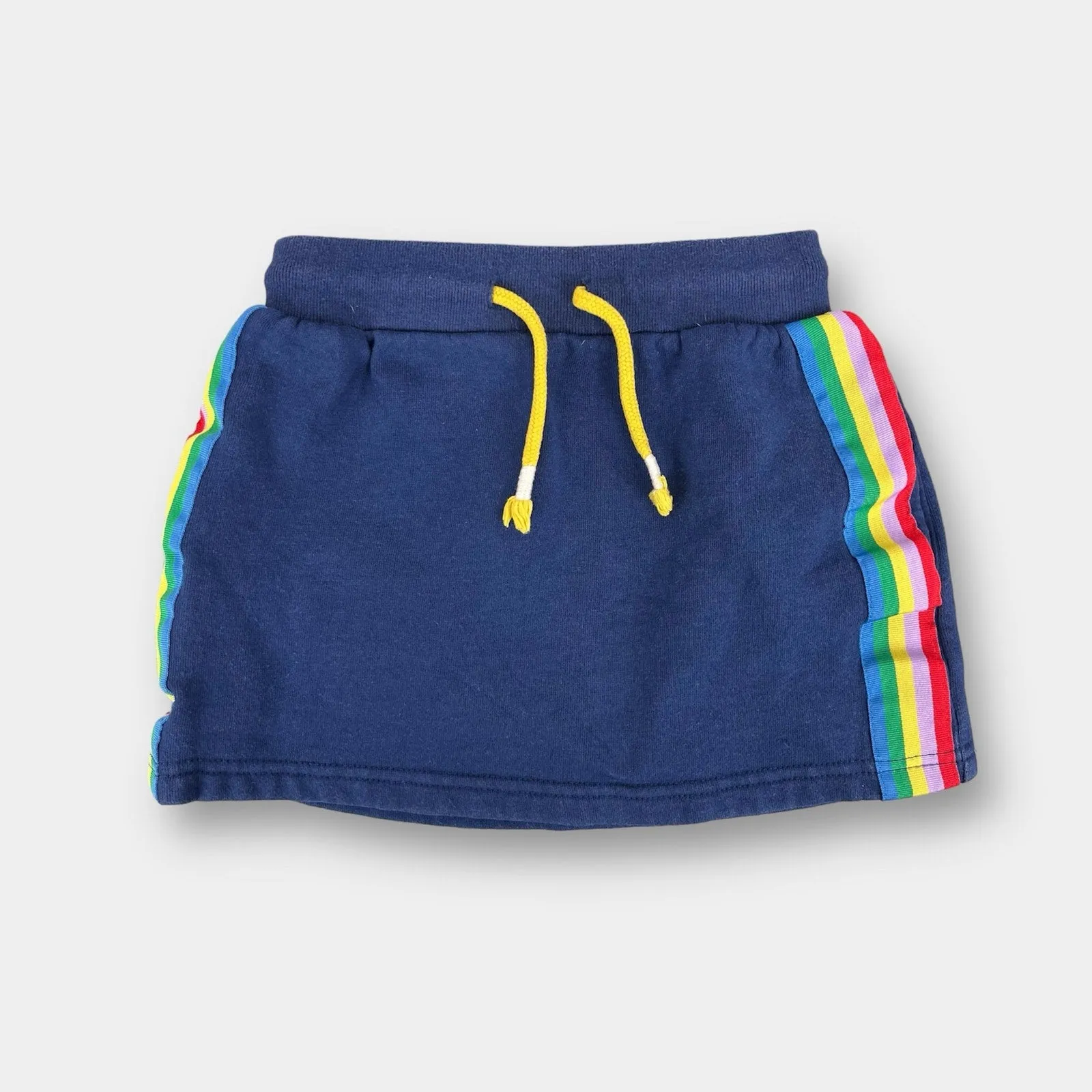 Mini Boden Cozy Navy Blue Rainbow Skirt 5-6