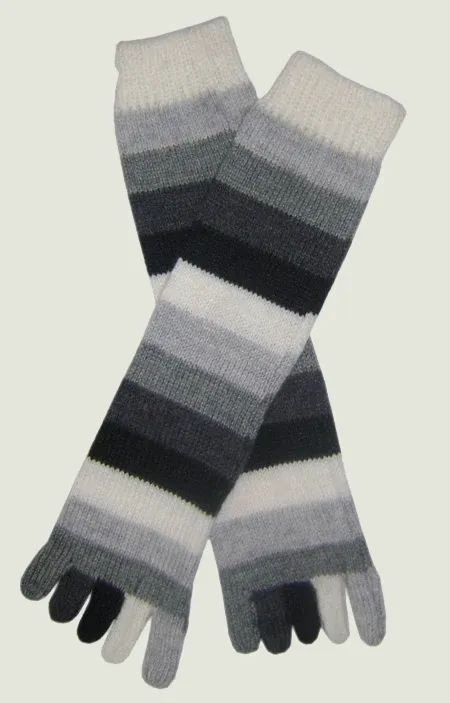 Multicolored Striped Socks with Toes