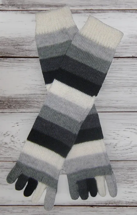 Multicolored Striped Socks with Toes