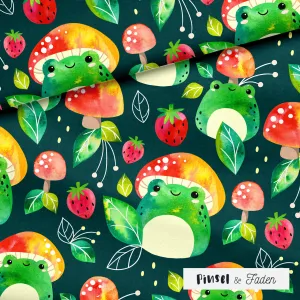 Organic Cotton Jersey Fabric - Froggies