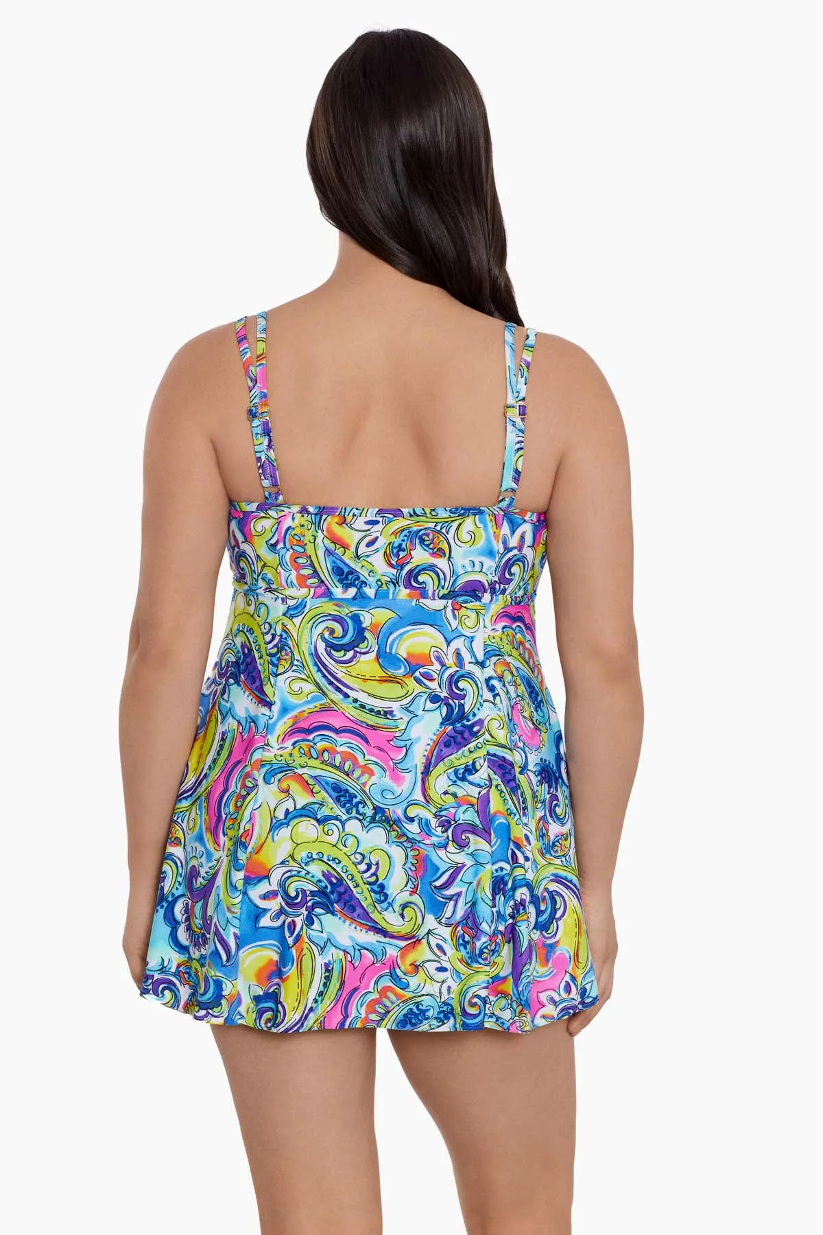 Paisley Seas Empire Princess Seam Swim Dress