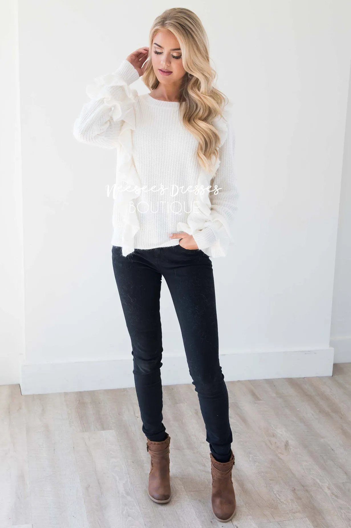 Perfect Romance Ruffle Knit Sweater