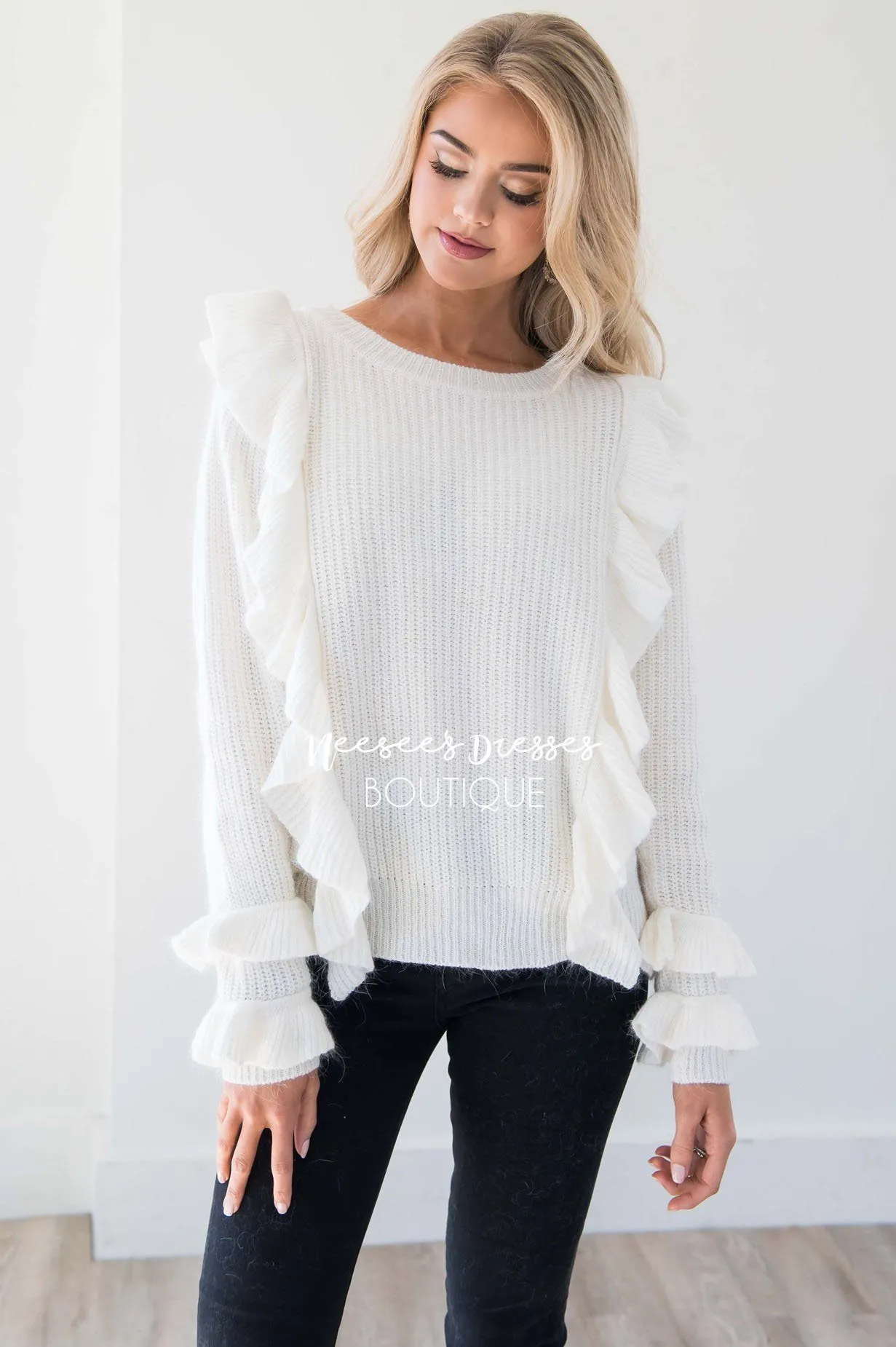 Perfect Romance Ruffle Knit Sweater