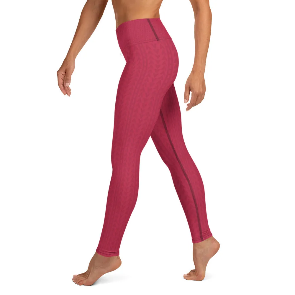 Raspberry Magenta High Waist Leggings