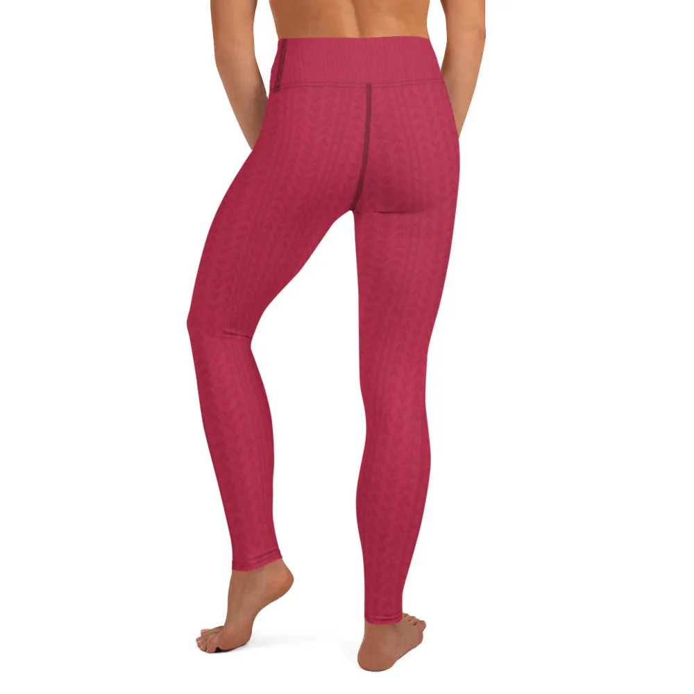 Raspberry Magenta High Waist Leggings