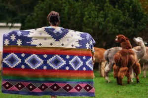 San Isidro - Rainbow - Alpaca Wool Blanket - Enchanted Farms