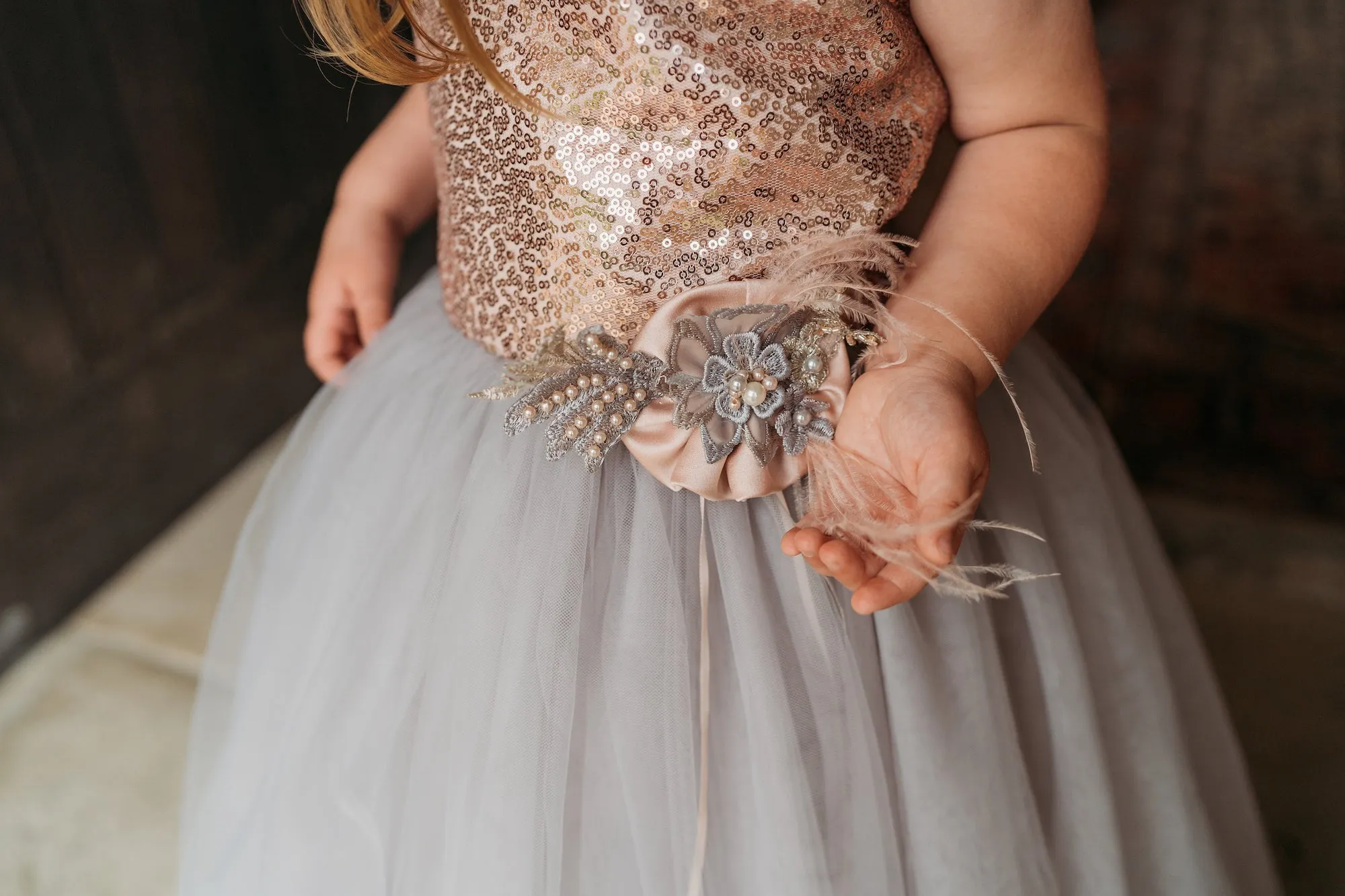 Soft Sparkle Crystal Bow Dress