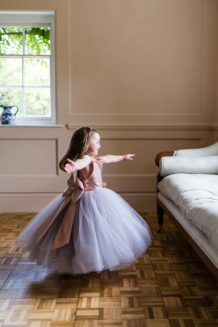 Soft Sparkle Crystal Bow Dress