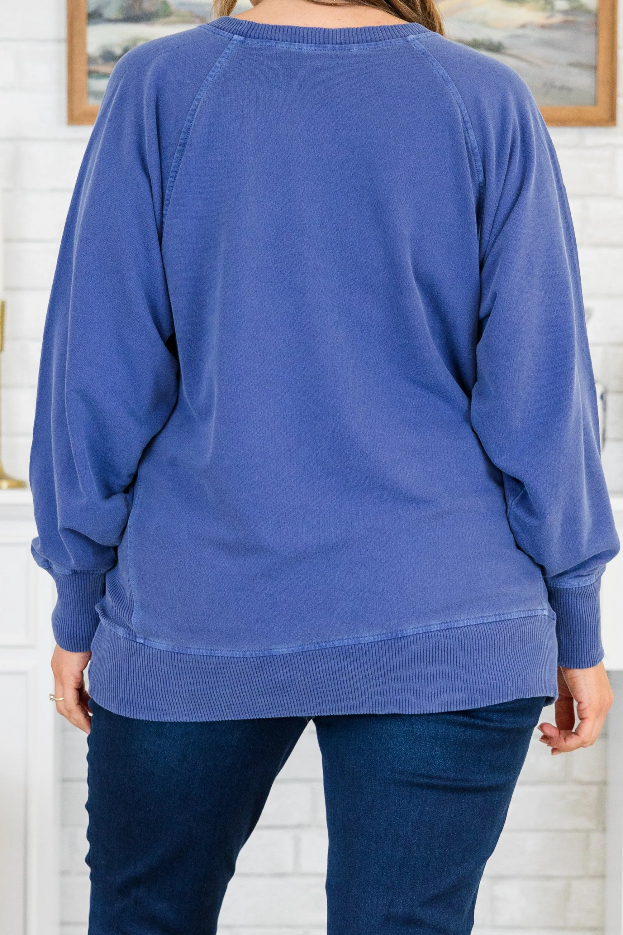 Soft Touch Pullover, Light Navy