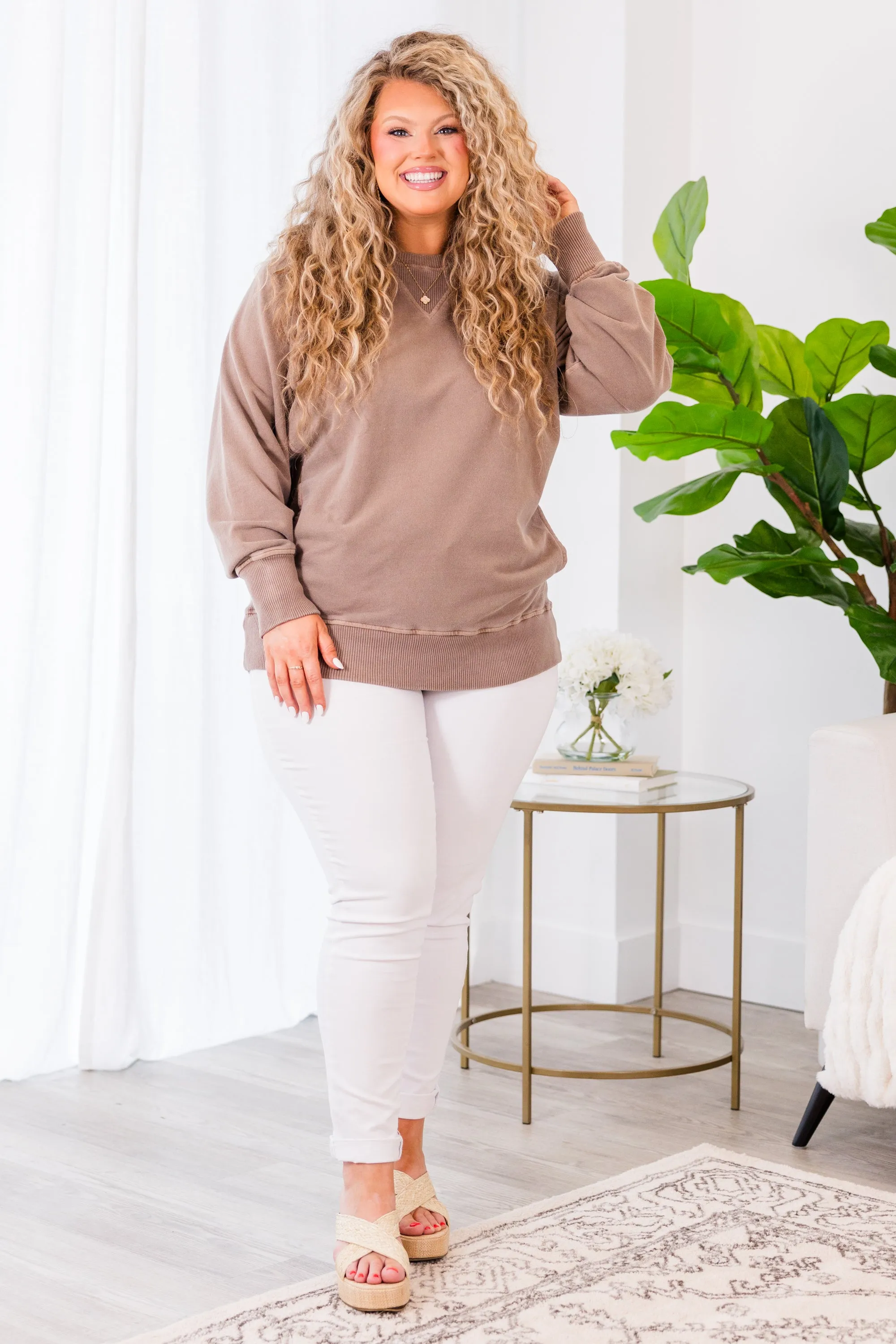 Soft Touch Pullover, Mocha