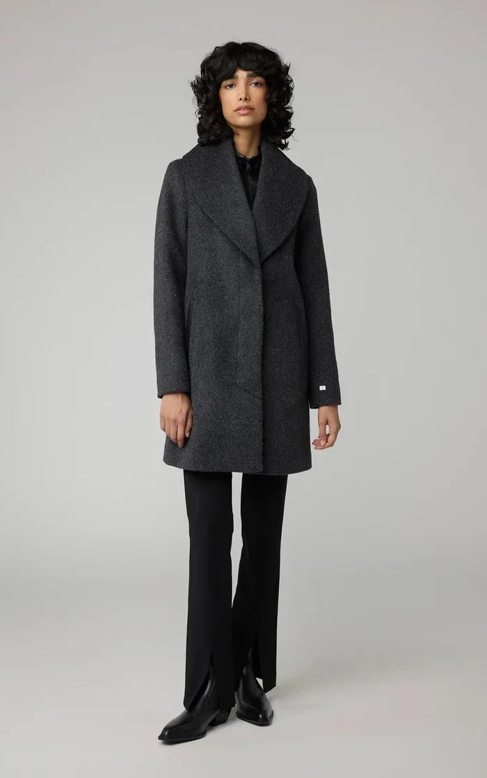 SOIA&KYO LOLLI - Straight-Fit Novelty Wool Coat With Leather bib