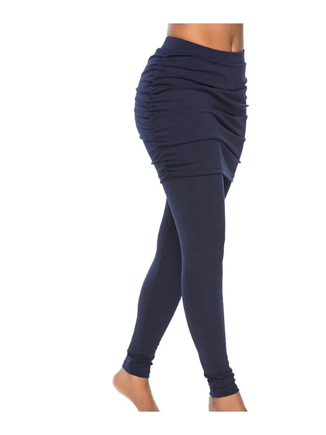 Sports Simple Soft Stretchy Ruched Sides Pants