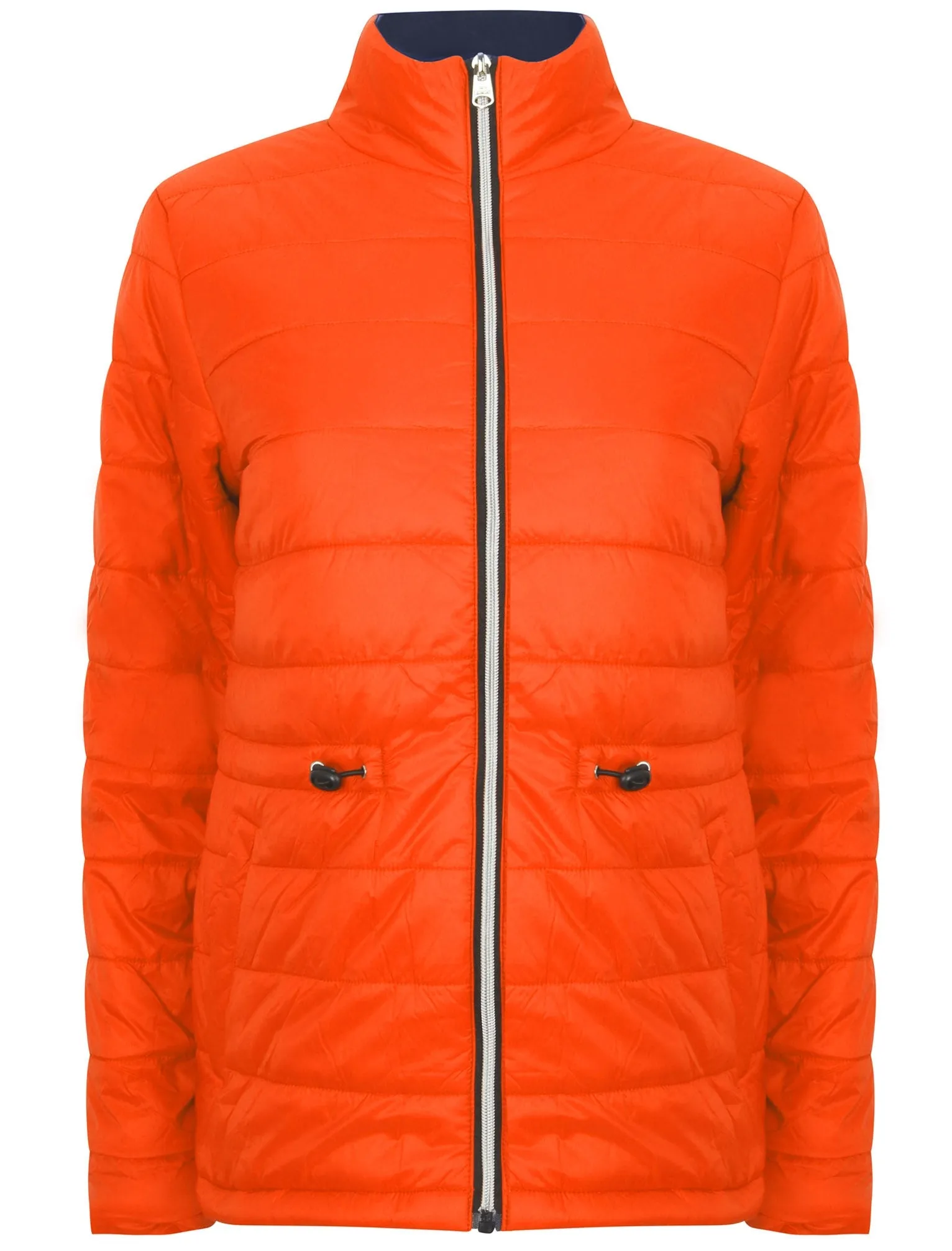 Syros Light Packaway Funnel Neck Quilted Jacket in Spicy Orange - Tokyo Laundry