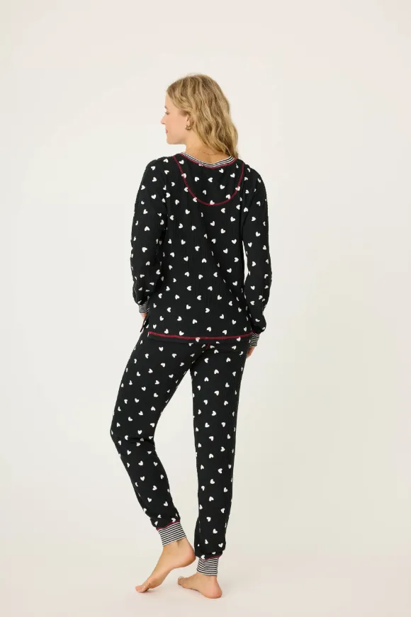 Tiny Heart Waffle Jammie Ski Set