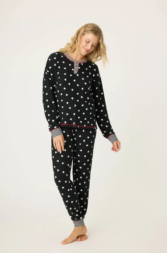 Tiny Heart Waffle Jammie Ski Set