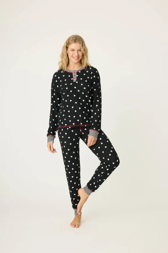 Tiny Heart Waffle Jammie Ski Set