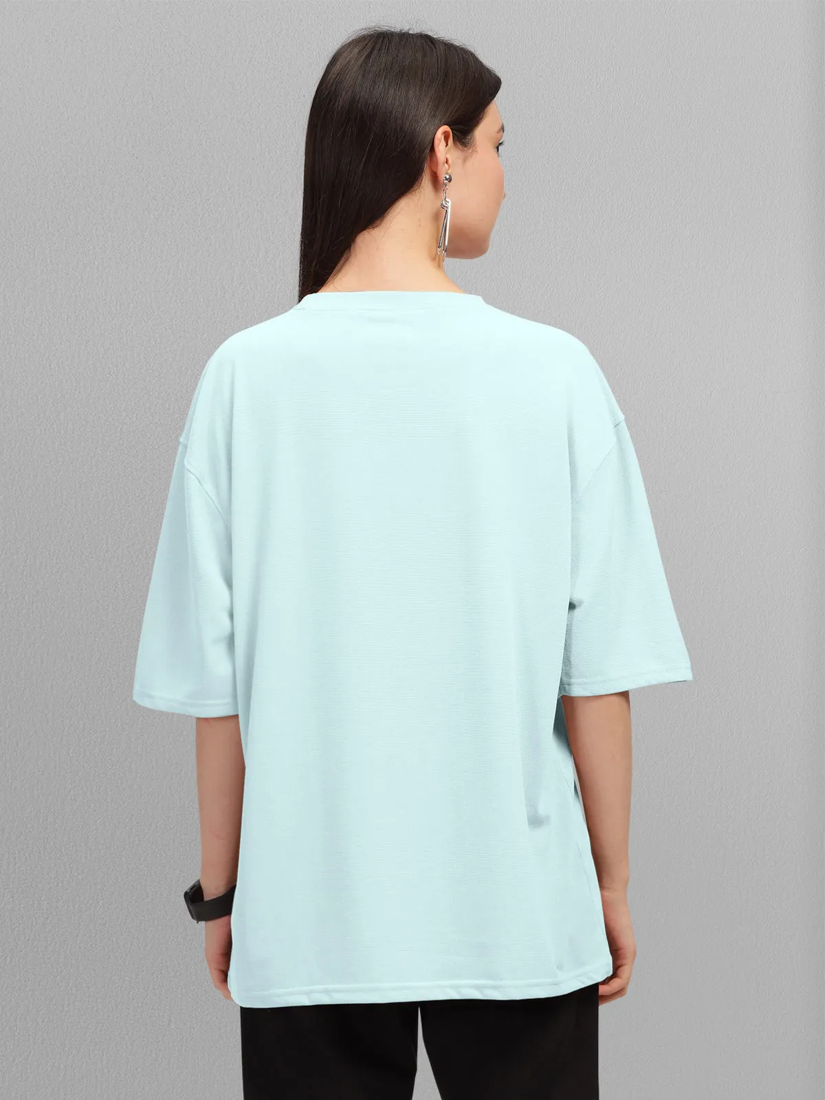 Trendy Mint Printed Oversized T-shirt for Women