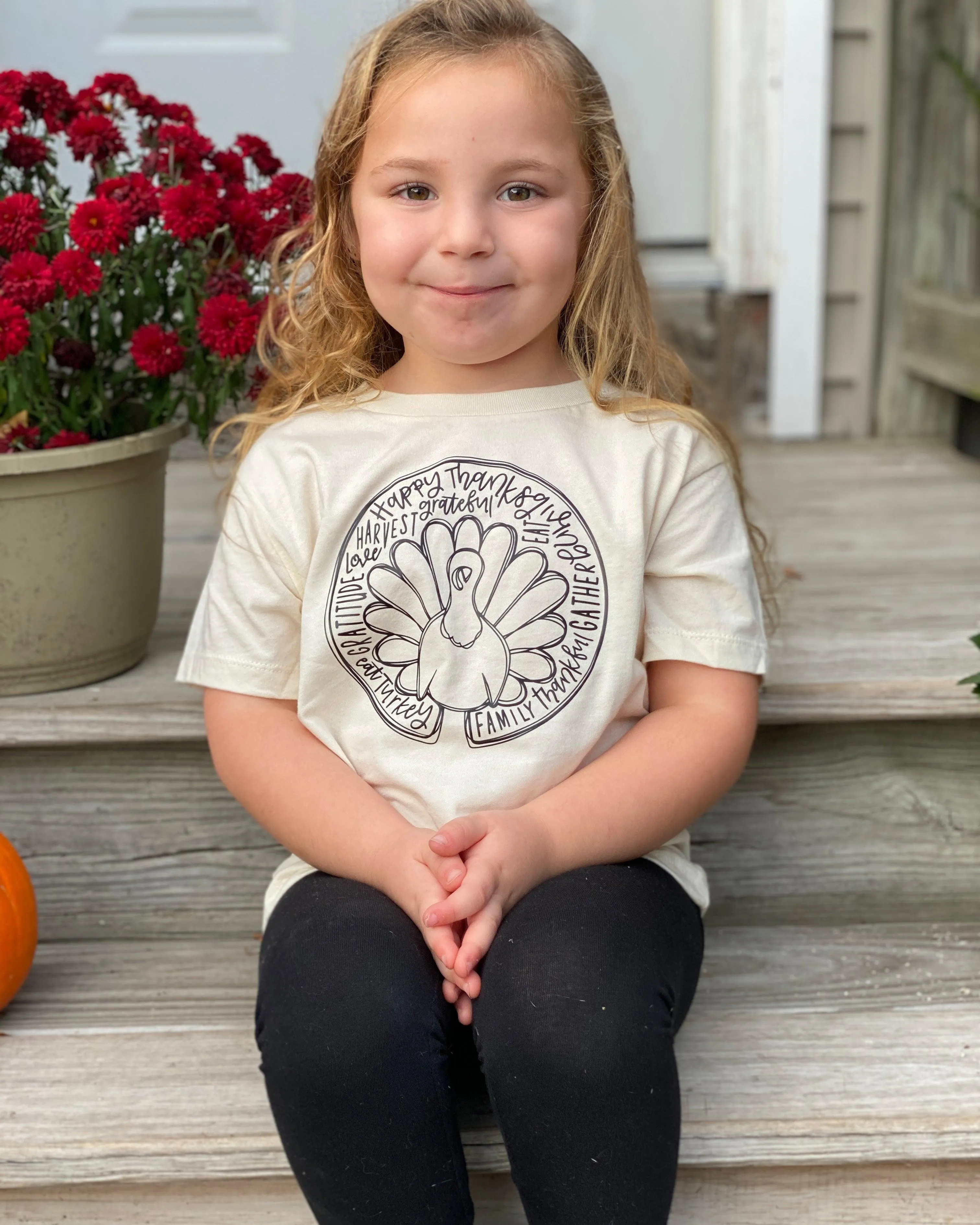 turkey thanksgiving words | kids tshirt