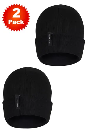 Unisex Thermal Heat Knitted Caps - 1/2 Pack