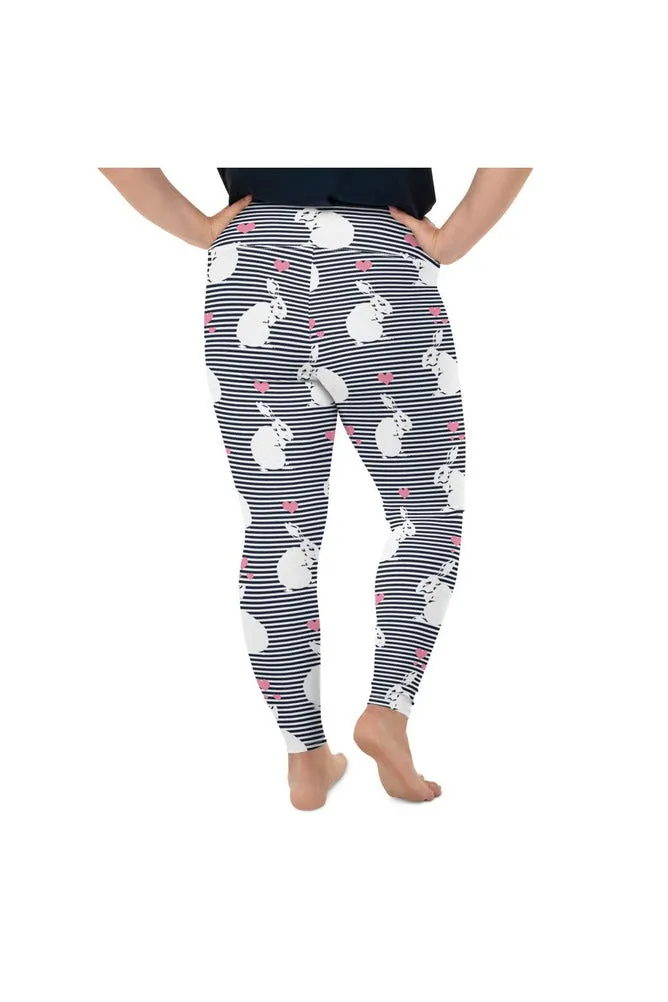 White Rabbit & Pink Hearts Plus Size Leggings