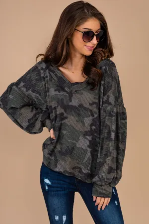 Wild Wanders Green Camo Top